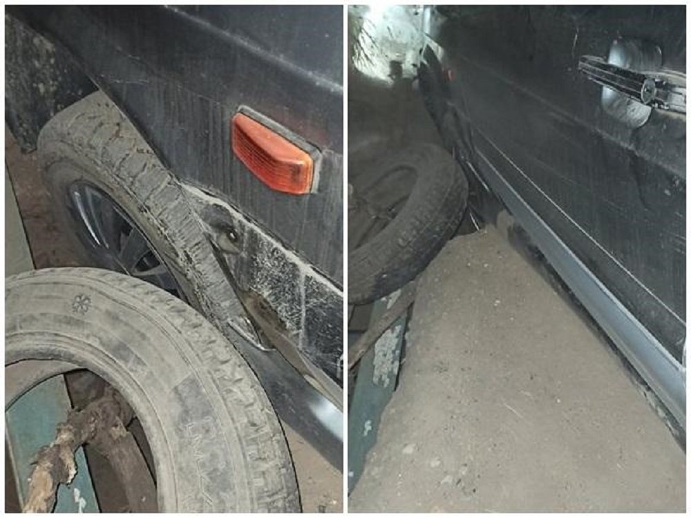 В Ростове-на-Дону водитель на ВАЗ-2114 провалился в огромную яму в асфальте