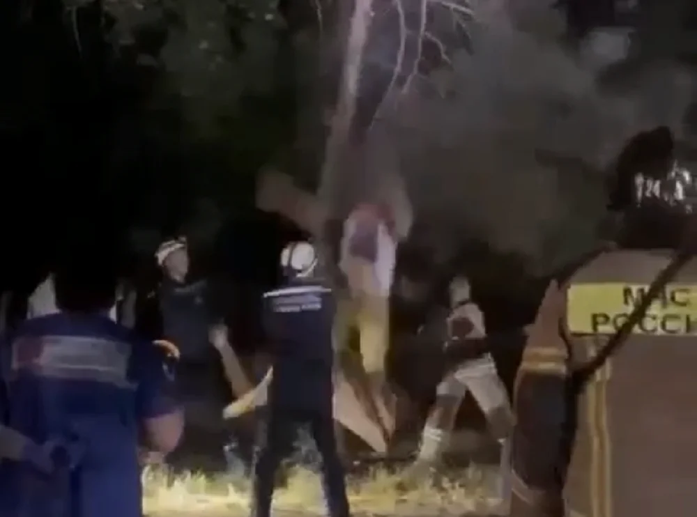 В Азове неадекватного мужчину спасателям пришлось снимать с верхушки дерева