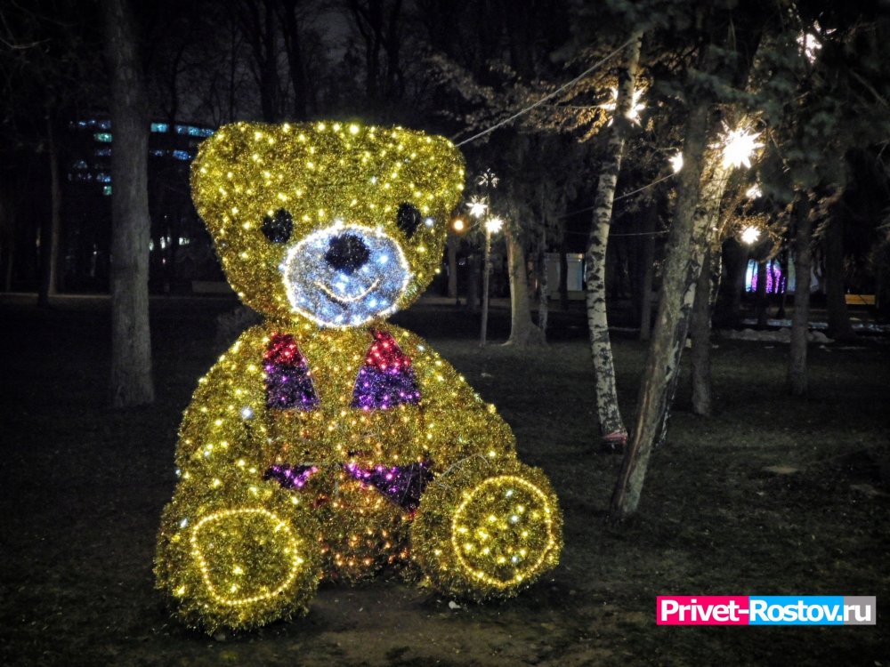 Новогодняя иллюминация в Парке имени Октябрьской революции