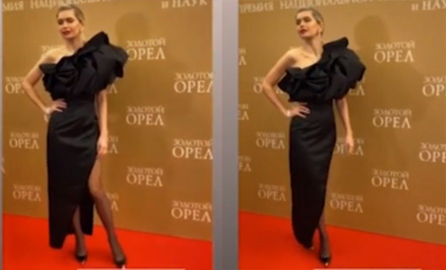 В платье с вызывающим разрезом Вера Брежнева появилась на премии «Золотой орел»