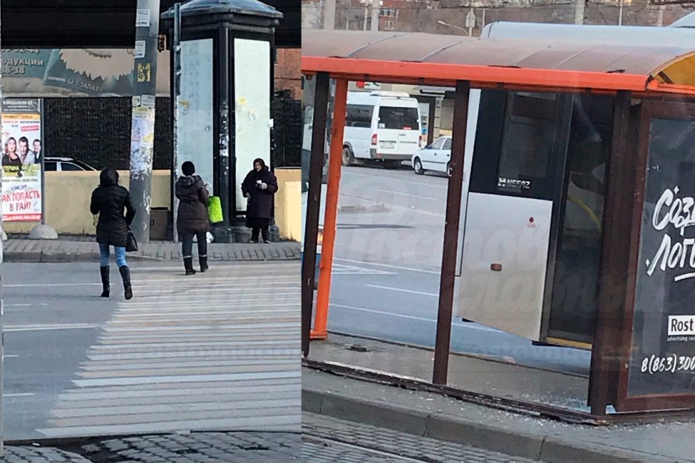 Неадекватная женщина публично разгромила остановку в Ростове
