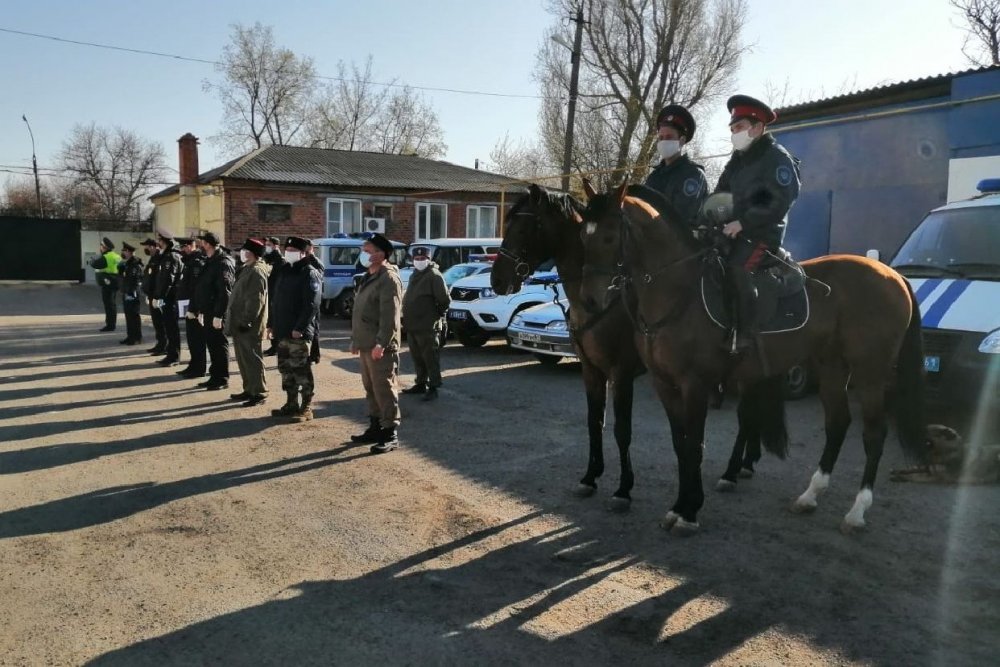 Конные казачьи патрули вышли для профилактики коронавируса в Ростове и области