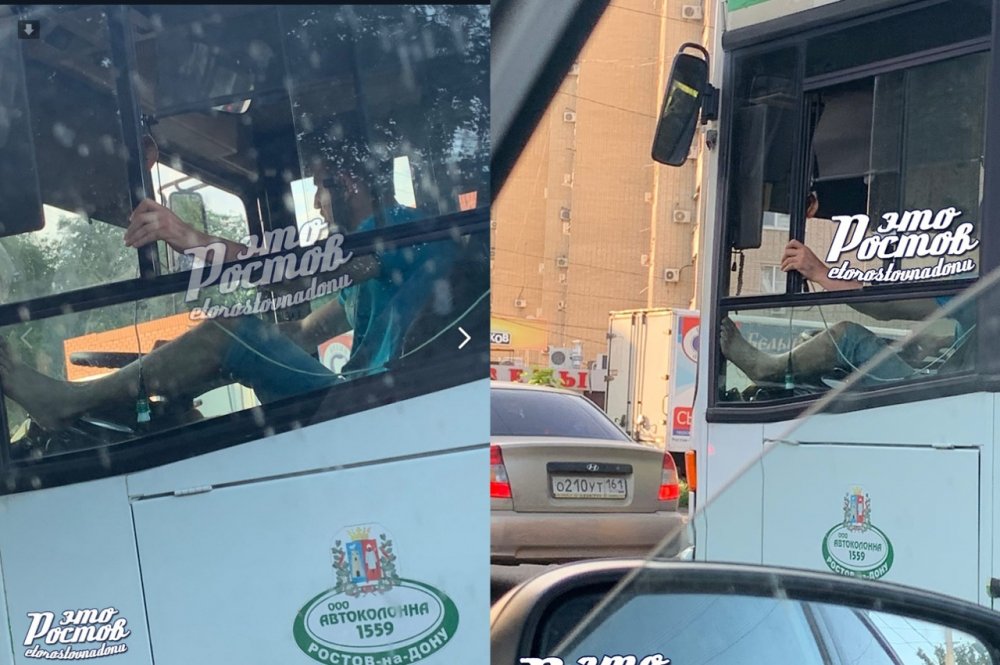 «С кайфом катается»: ростовчане встали на защиту растопырившего ноги в окно водителя автобуса