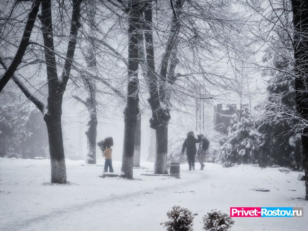 Из-за очень сильного снега штормовое предупреждение объявлено в Ростовской области