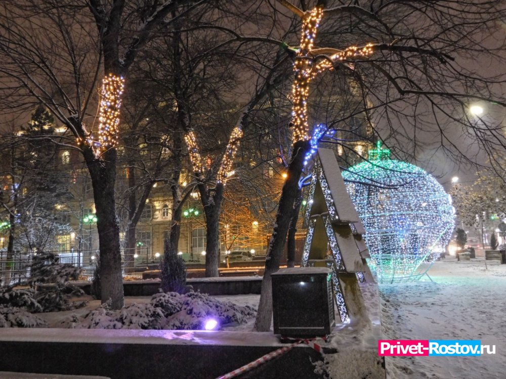 Снег перед новым годом  в Ростове-на-Дону