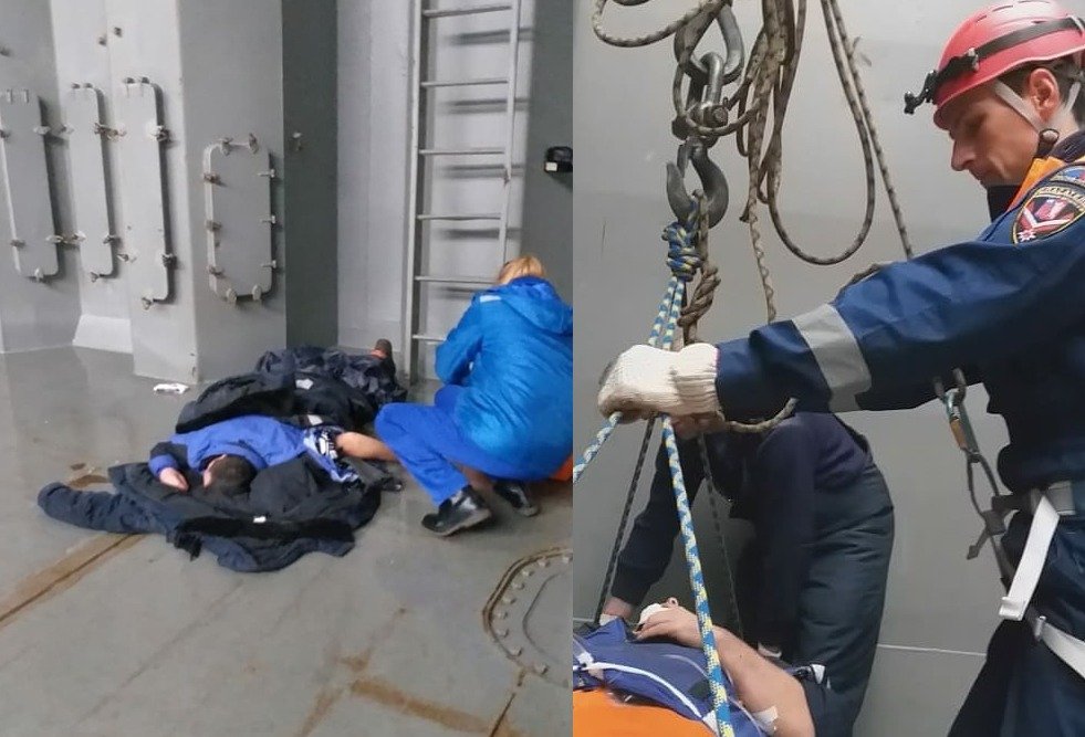 Спасатели помогли упавшему в трюм боцману в Ростове