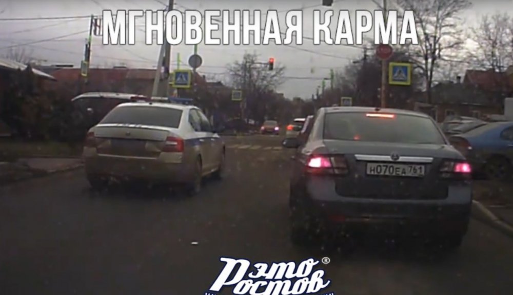 Мгновенную карму «гаишников» в Ростове сняли на видео