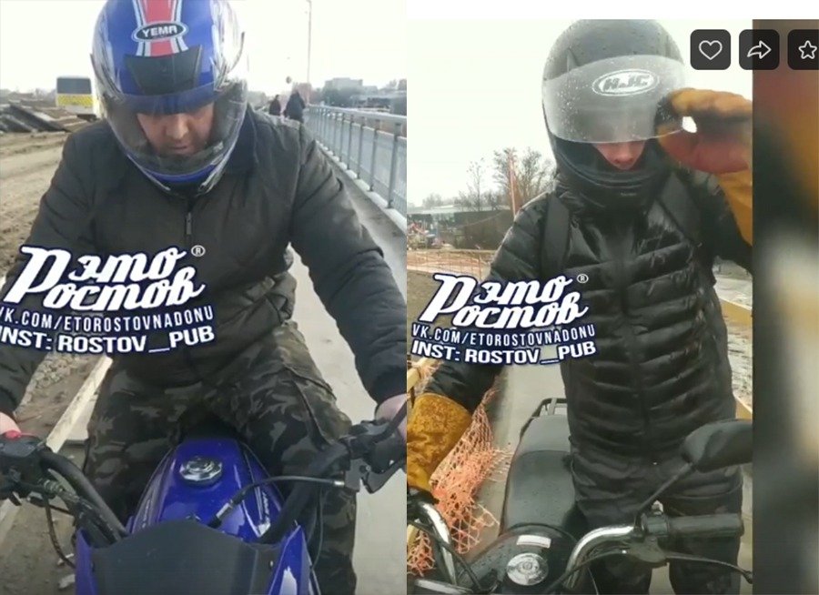 Ростовчане вступают в конфликт с мотоциклистами, облюбовавшими пешеходный переход через мост на Малиновского