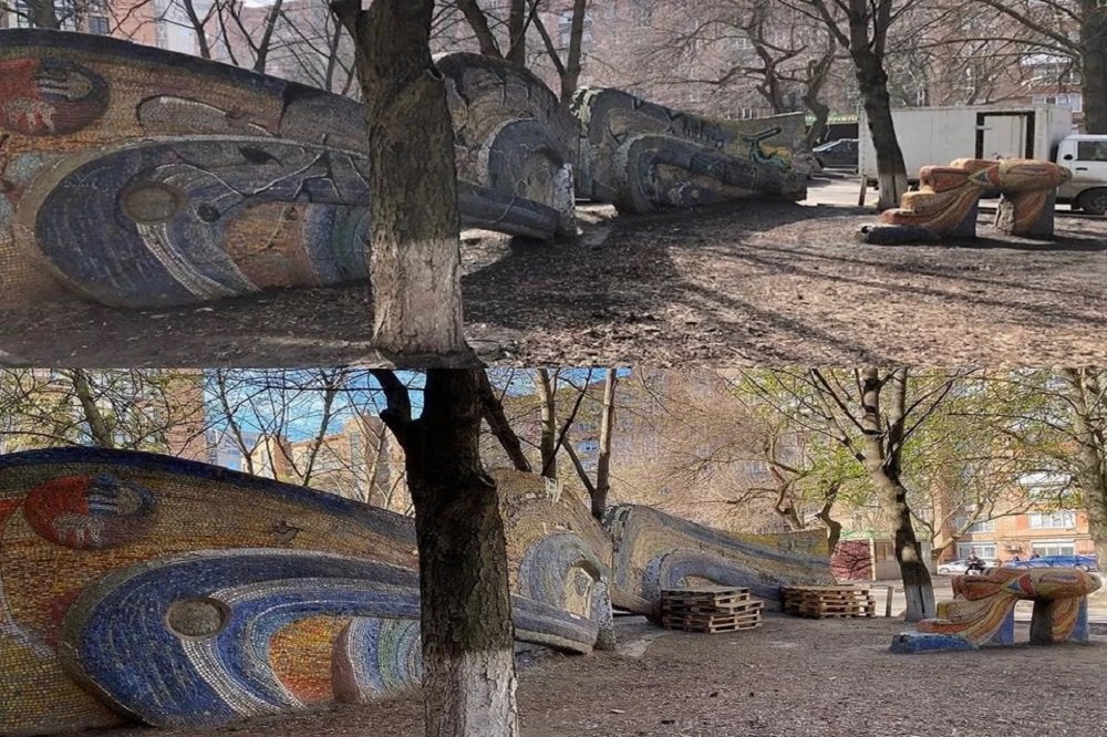В Ростове приступили к восстановлению скульптуры «Рыбка и волна» на Пушкинской