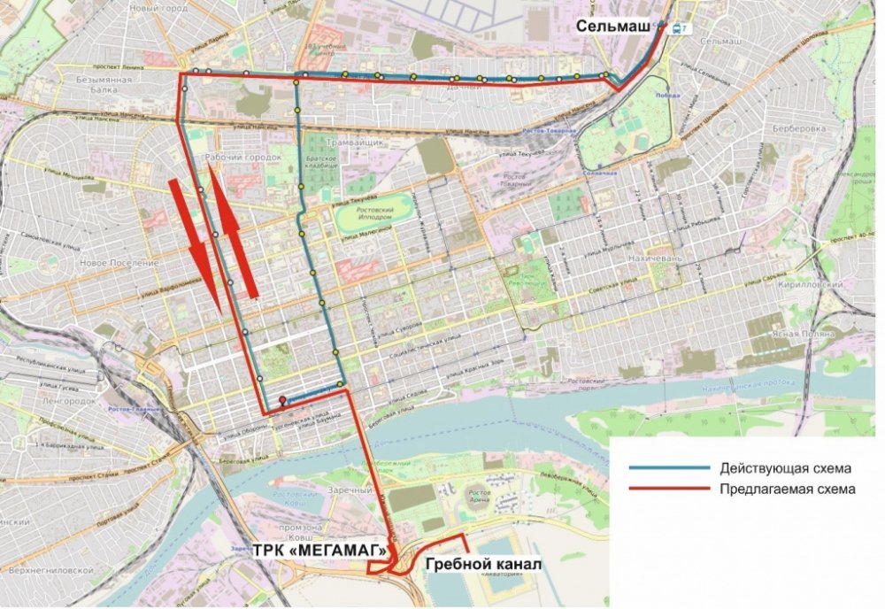 С 12 июня в Ростове-на-Дону изменится схема движения троллейбуса № 7