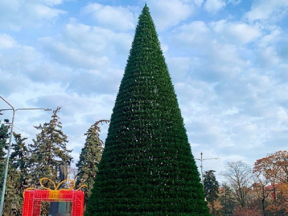 Новогоднюю елку у парка Горького в Ростове украсят до 12 декабря 2021 года