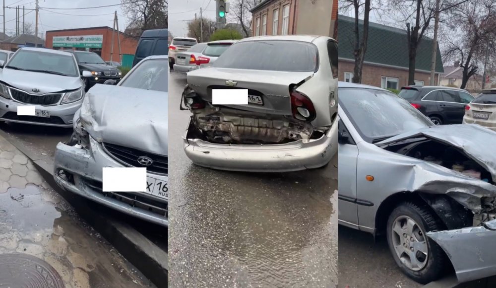 В Ростове на Белорусской водитель протаранил пять автомобилей, а затем влетел в жилой дом