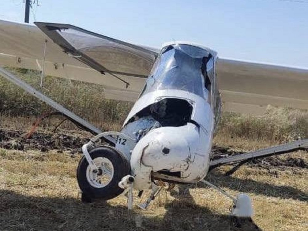 Появились кадры с места крушения легкомоторного самолета в Ростовской области