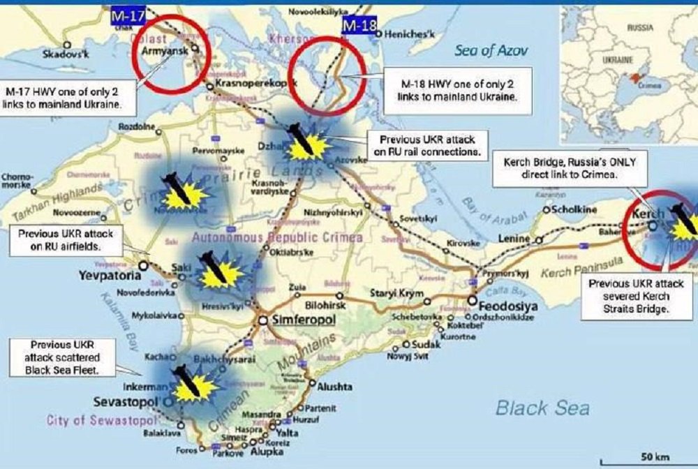 США опубликовало план наступления Украины на Крым и уничтожения дороги на Ростов-на-Дону