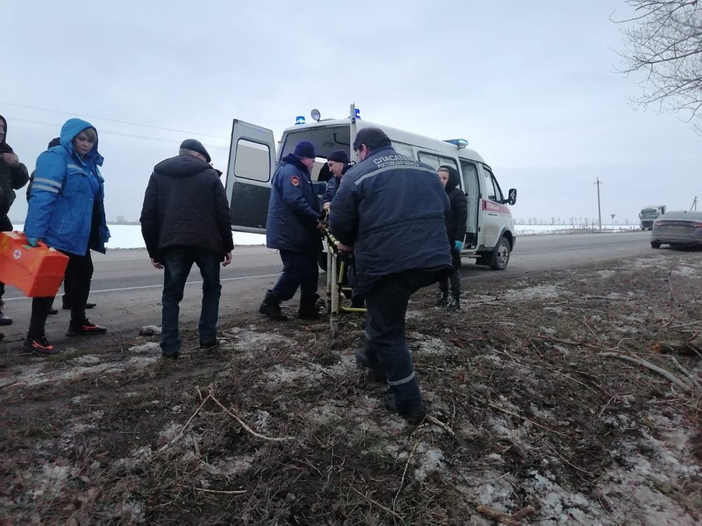 Двух людей извлекли спасатели из вылетевшего с дороги после ДТП с деревом авто в Ростовской области