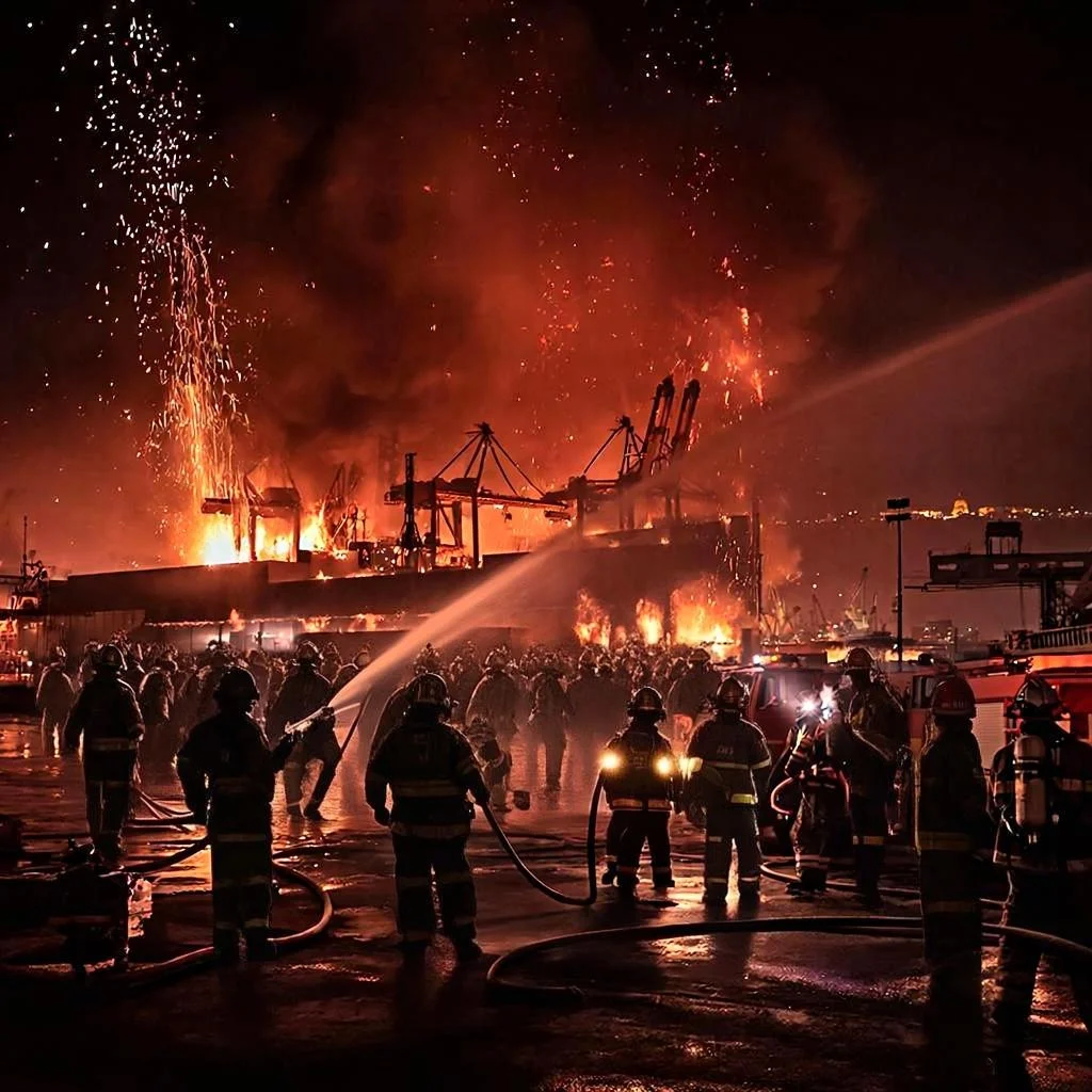 Сотрудника МЧС доставили в больницу при тушении пожара после атаки в Новошахтинске