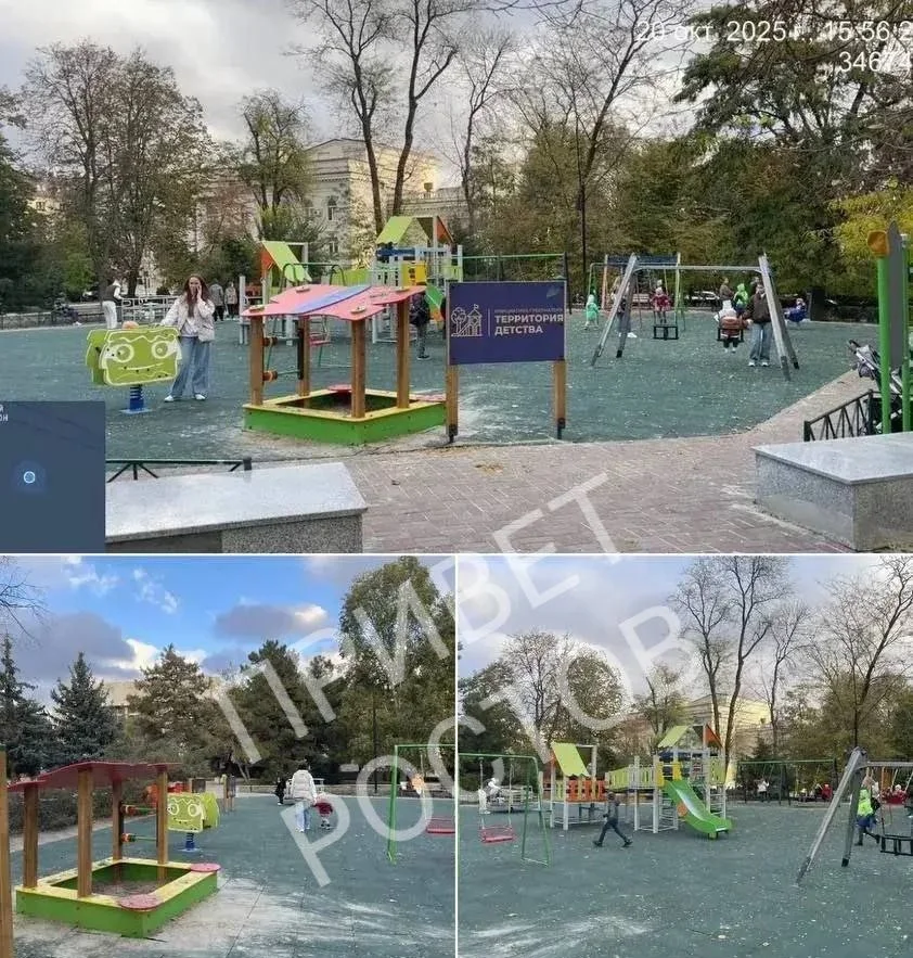 В Ростове неизвестные украли детскую площадку на Карла Маркса
