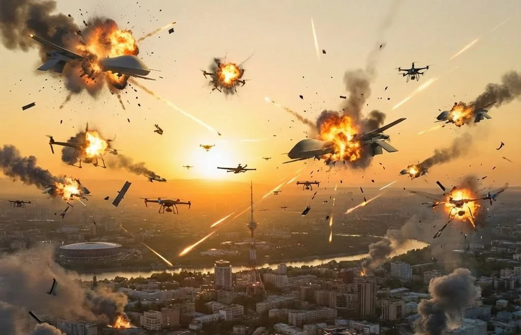 Силы ПВО сбили 15 дронов над Азовским морем и Таганрогом