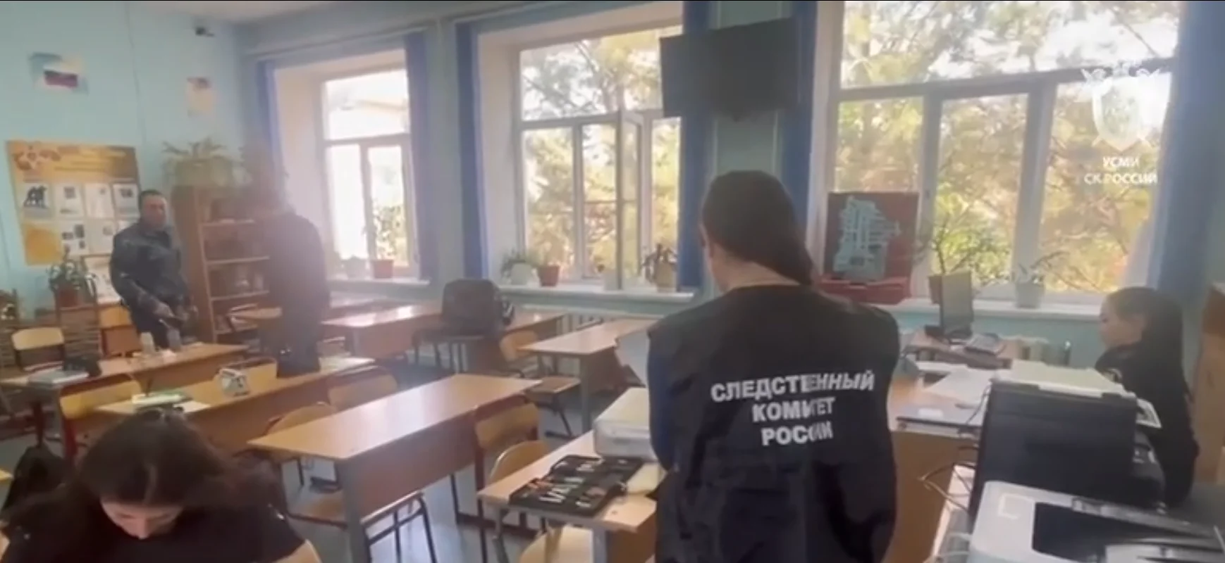 СК показал видео с места взрыва гранаты в школе в Миллерово
