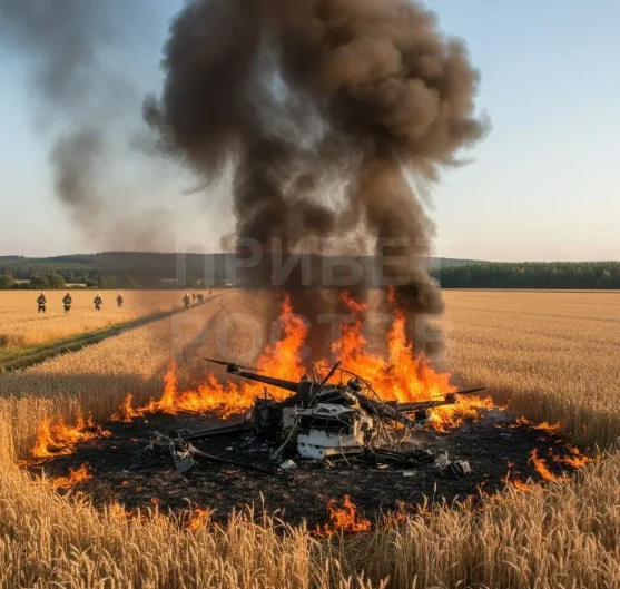 БПЛА уничтожили в Аксайском районе, обломки загорелись на пшеничном поле