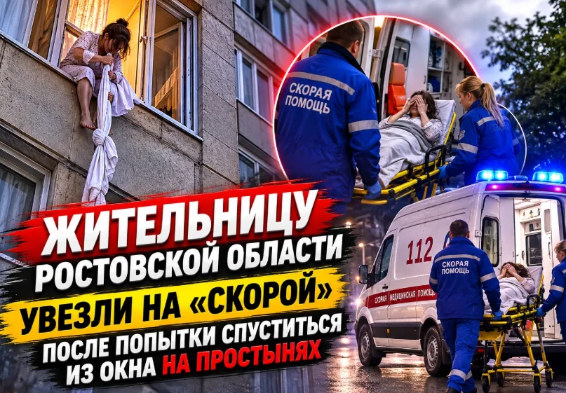 В Аксайском районе женщина пыталась выбраться из окна по простыням и упала