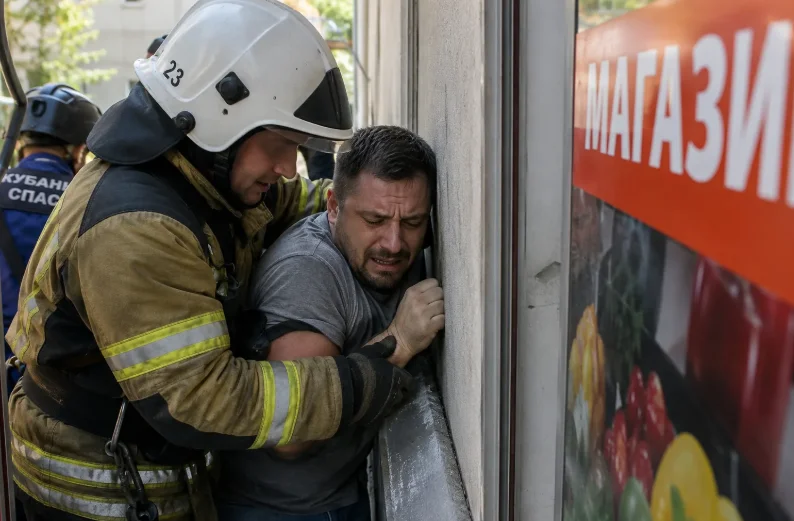 Спасатели Сочи вызволили ростовчанина из полуметровой щели на Кирова