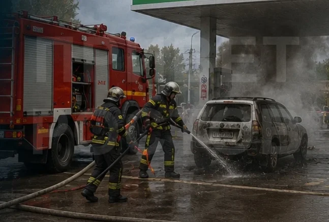 В Ростове мужчина устроил пожар на АЗС, пытаясь тайно налить бензин в канистру