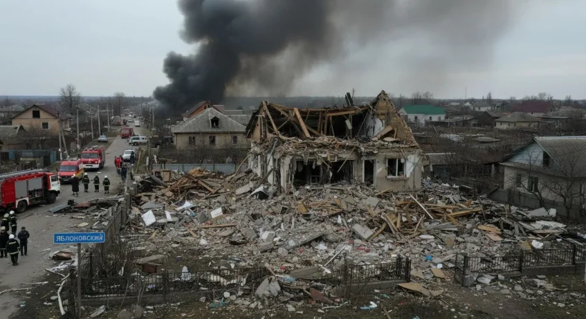Частный дом разнесло в щеки из-за взрыва газа под Краснодаром в Яблоновском